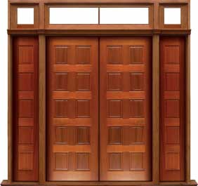 10 panel: single door + sidelight on right