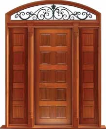 10 panel: single door + sidelight on right