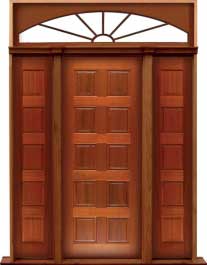 10 panel: single door + sidelight on right