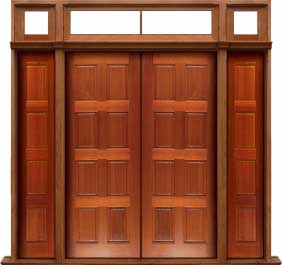 8 panel: double door + sidelight on right