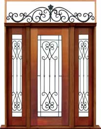 iron grille: double door +  two sidelights