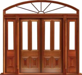 glazed cricket bat: single door + sidelight on right