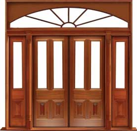 glazed cricket bat: single door + sidelight on right