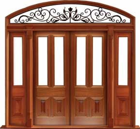 glazed cricket bat: single door + sidelight on right