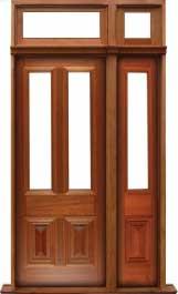glazed cricket bat: single door + sidelight on right