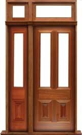 glazed cricket bat: single door + sidelight on right