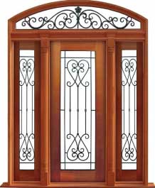 iron grille: double door +  two sidelights