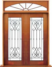 iron grille: double door +  two sidelights