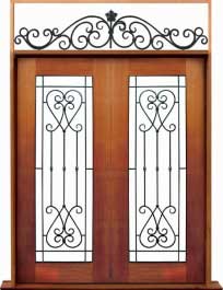 iron grille: double door +  two sidelights