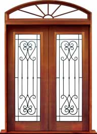 iron grille: double door +  two sidelights