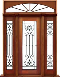 iron grille: double door +  two sidelights