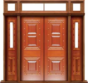 mediterranean: double door + sidelight on right