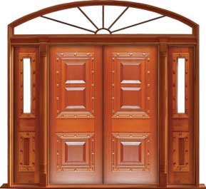 mediterranean: double door + sidelight on right