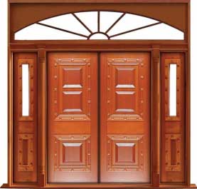 mediterranean: double door + sidelight on right
