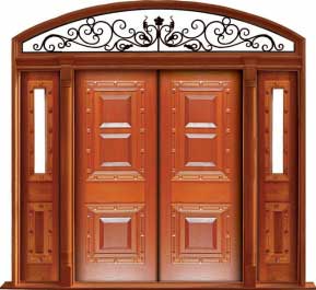 mediterranean: double door + sidelight on right