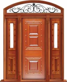 mediterranean: double door + sidelight on right