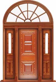mediterranean: double door + sidelight on right