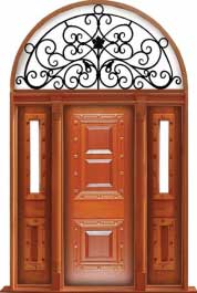 mediterranean: double door + sidelight on right