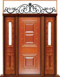 mediterranean: double door + sidelight on right
