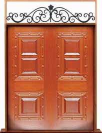 mediterranean: double door + sidelight on right