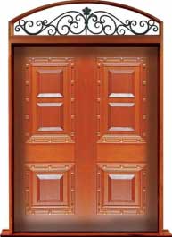 mediterranean: double door + sidelight on right